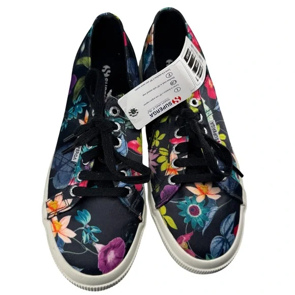 NWOB Superga Floral Print Sneakers- EU size 39 1/2 - Picture 1 of 9